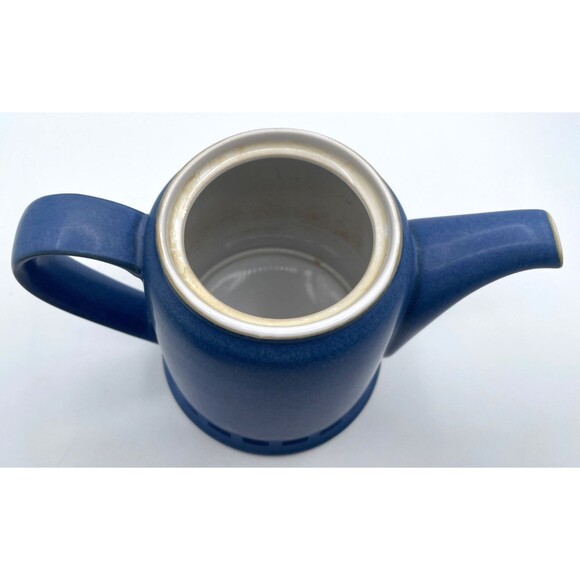 Denby Reflex Blue Teapot with Lid 4 Cup Made in England Retired Handcrafted - Picture 8 of 9